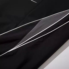 Unisex Style Casual Style Loose Drooping Korean Style Stitching Sports Straight Pants