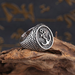 Titanium Steel Tree Pattern Trend Retro Punk Style Stainless Steel Tree Of Life Ring
