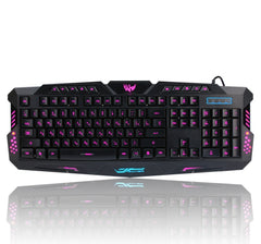 J10 tricolor backlight wired gaming keyboard set colorful luminous gaming mouse keyboard Russian keyboard