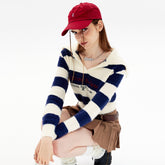 Striped Short Style Sweater Loose Korean Style Lazy Style