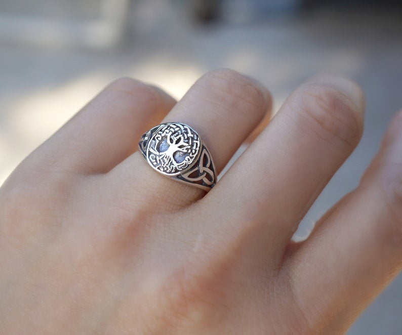 Tree Of Life Vintage Style Ring Alloy Silver Jewelry