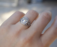 Tree Of Life Vintage Style Ring Alloy Silver Jewelry