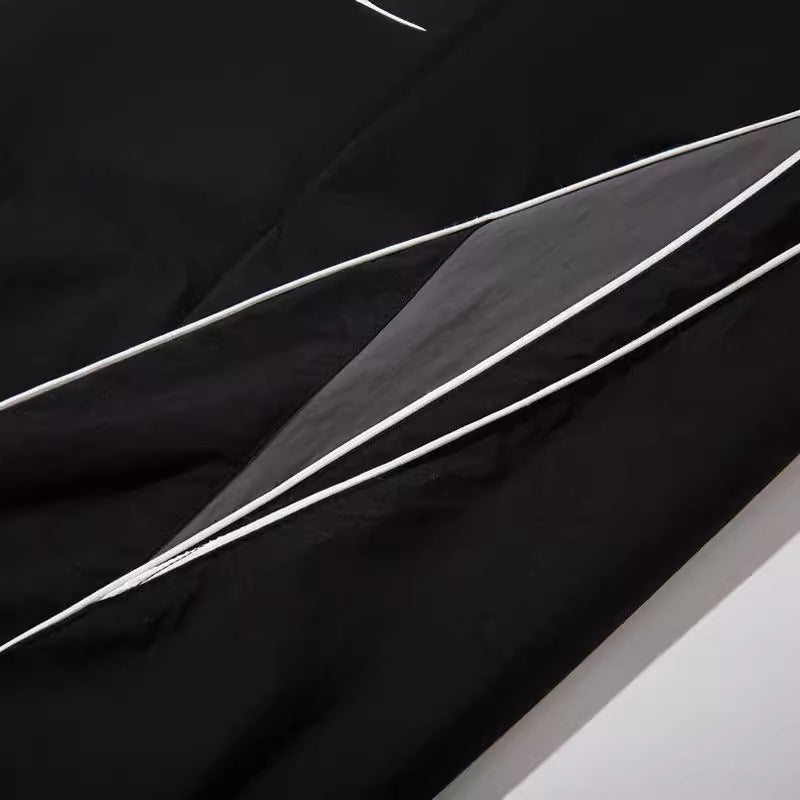 Unisex Style Casual Style Loose Drooping Korean Style Stitching Sports Straight Pants