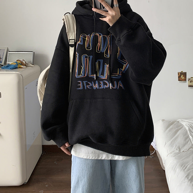 Lazy Style Hooded Jacket Korean Style Loose Hong Kong Style Top