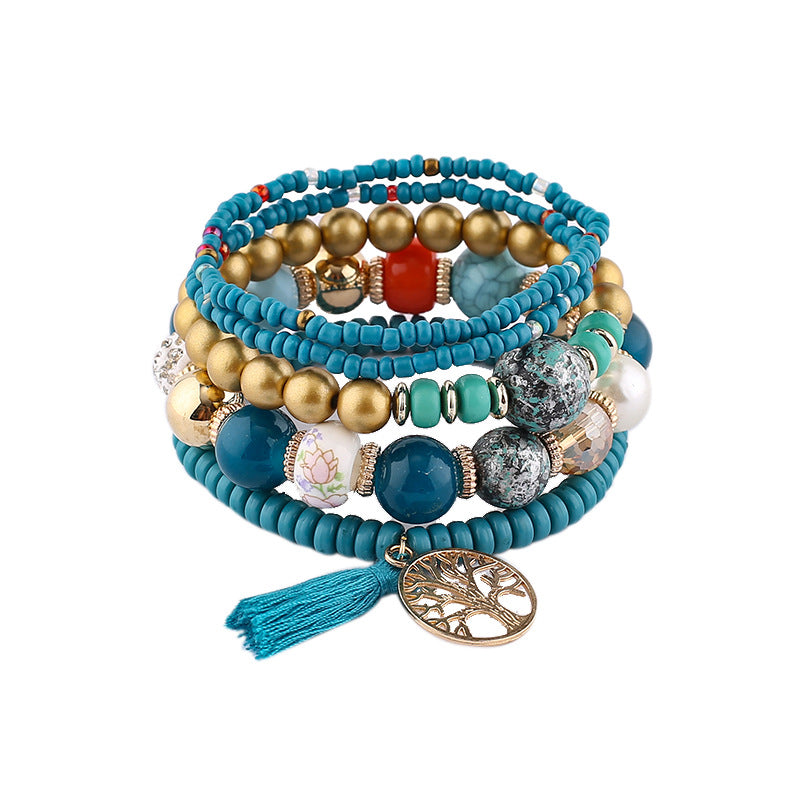 Bohemian Style Beaded Bracelet Tassel Life