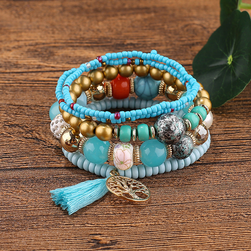Bohemian Style Beaded Bracelet Tassel Life