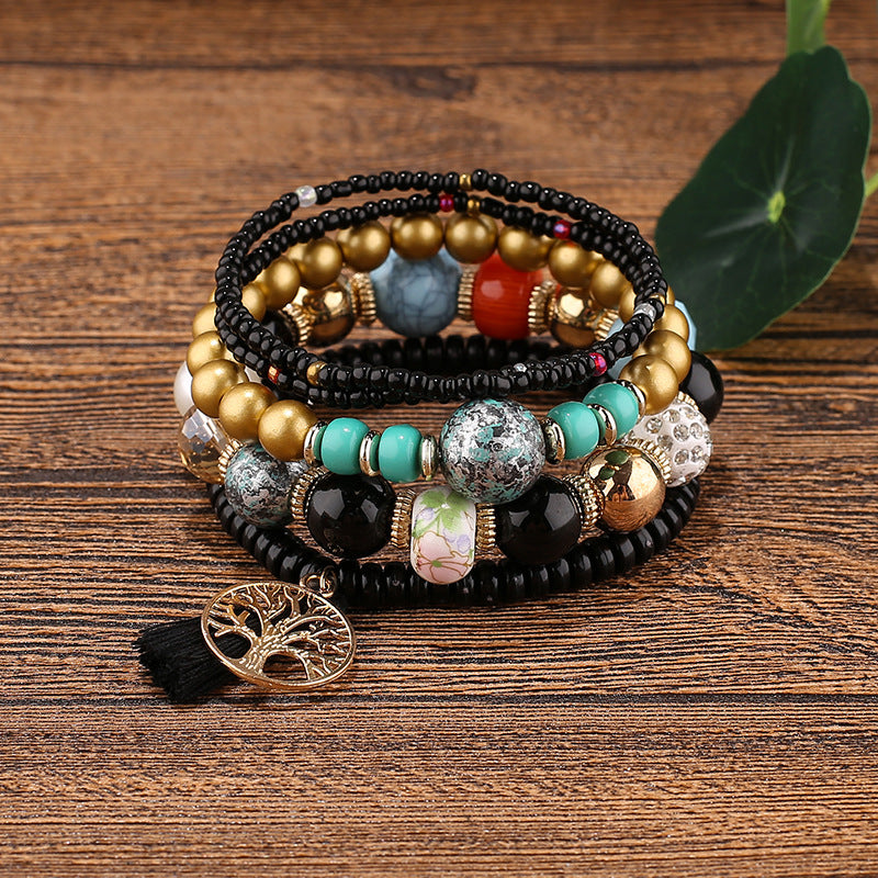 Bohemian Style Beaded Bracelet Tassel Life