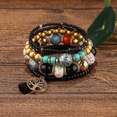 Bohemian Style Beaded Bracelet Tassel Life
