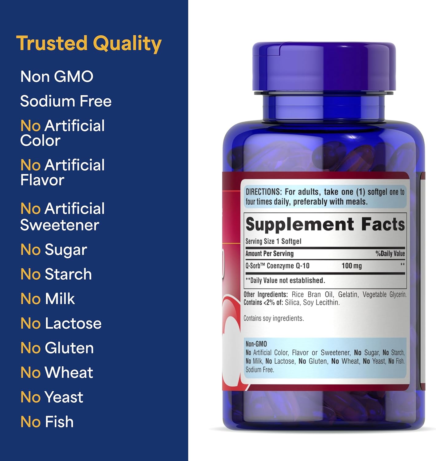 Puritan's Pride Coenzyme CoQ10 400mg, Dietary Supplement for Heart Health, Blood Pressure, Oral Gum Health, and Healthy Aging Support, 120 Day Supply, Rapid Release Softgels
