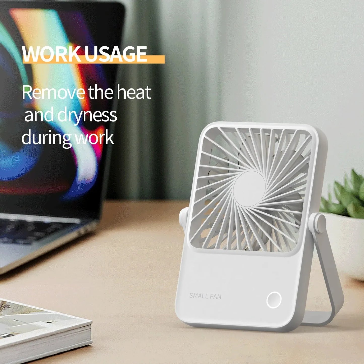 Multifunctional Small Fan Desktop Wall-mounted Portable Mini Fan 1200mAh Rechargeable Fan For Home Dormitory