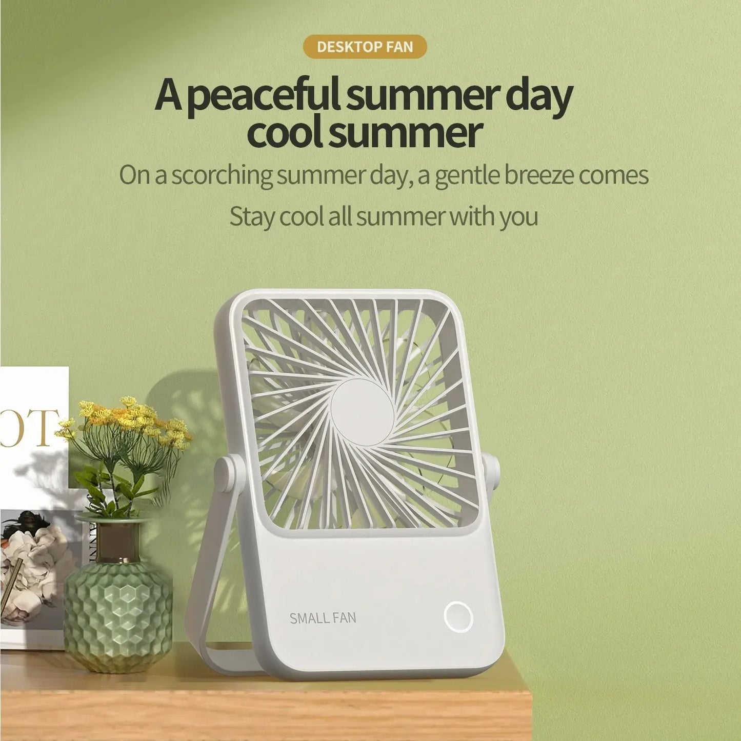 Multifunctional Small Fan Desktop Wall-mounted Portable Mini Fan 1200mAh Rechargeable Fan For Home Dormitory