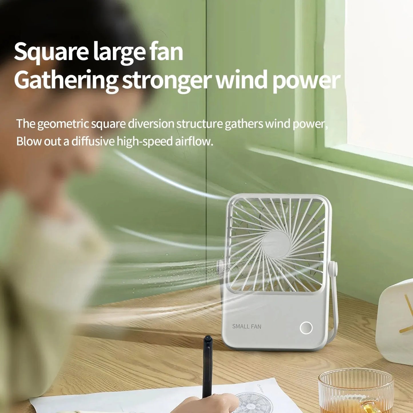 Multifunctional Small Fan Desktop Wall-mounted Portable Mini Fan 1200mAh Rechargeable Fan For Home Dormitory