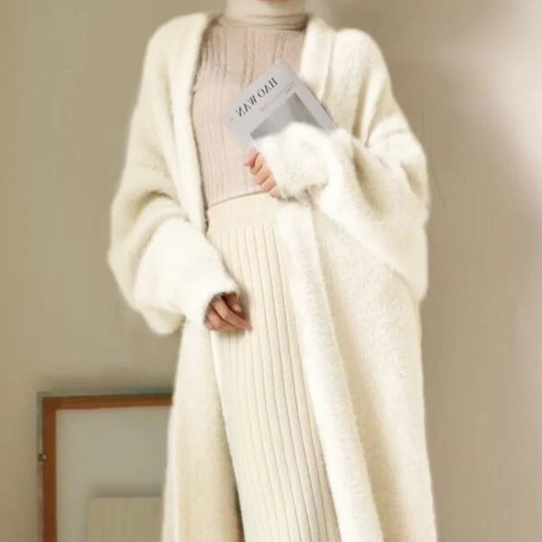 white Long Cardigan for women new winter clothes