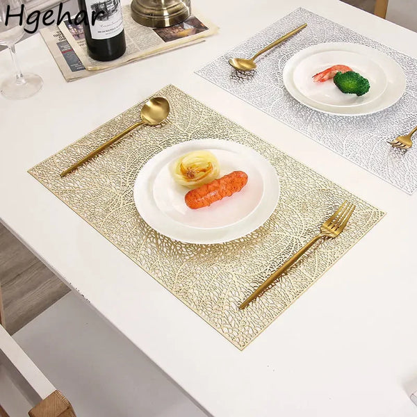 30x45cm Gold PVC Tea Mat Anti-slip Heat Insulation