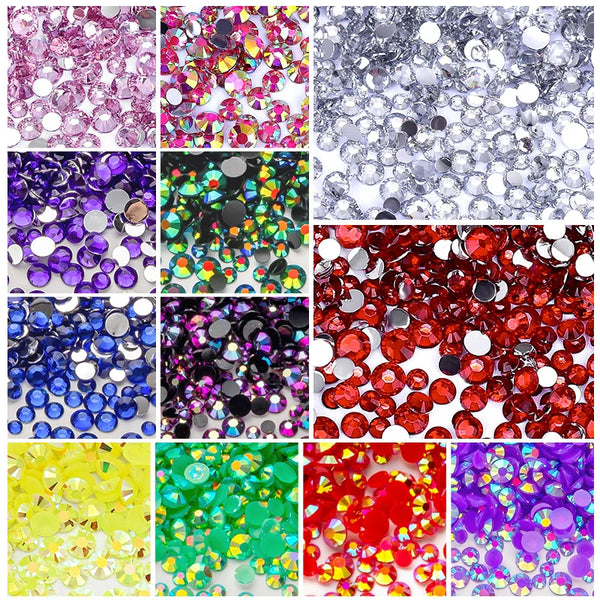 Multi-Color Sparkling Resin Rhinestones