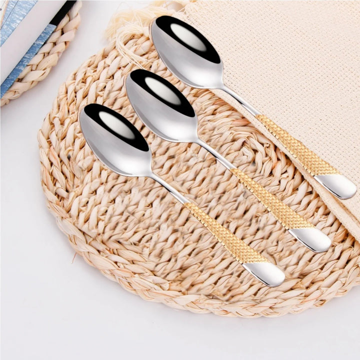 Luxury Gold Plated Dinner Spoon Set
