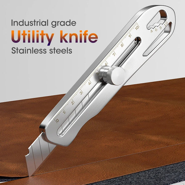 Industrial Grade Utility Knife, 6 In 1 Multifunction 18cm Steel Body