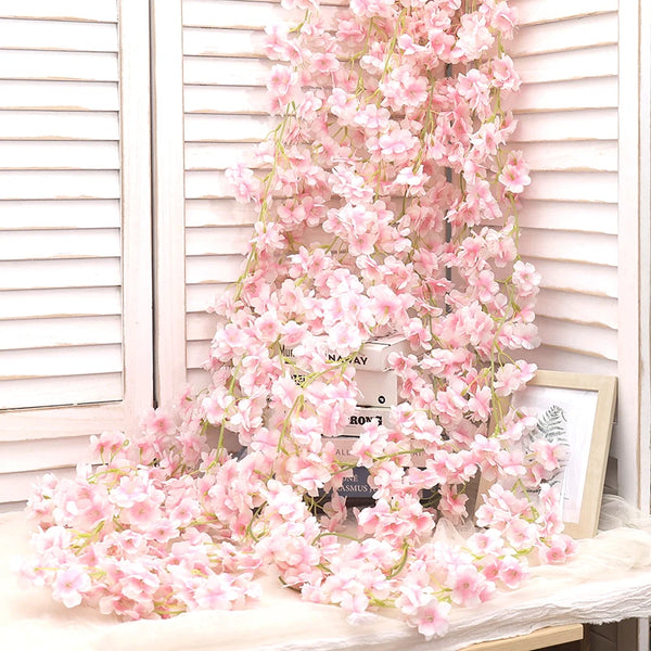 180CM Artificial Sakura Flowers Vine Wedding Garden Silk Scrapbook Plants