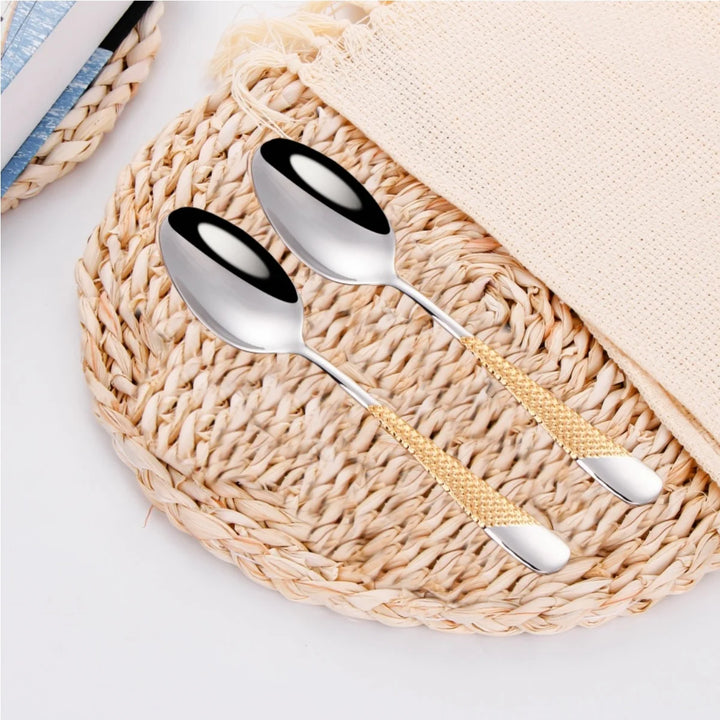 Luxury Gold Plated Dinner Spoon Set