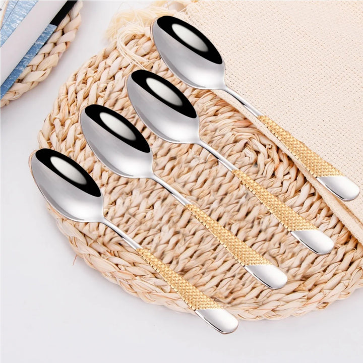 Luxury Gold Plated Dinner Spoon Set