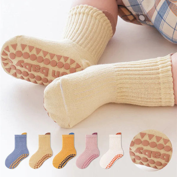 3Pairs/Lot Cotton Baby Anti-slip Socks