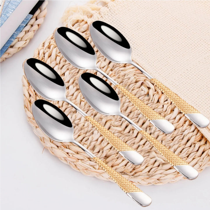 Luxury Gold Plated Dinner Spoon Set
