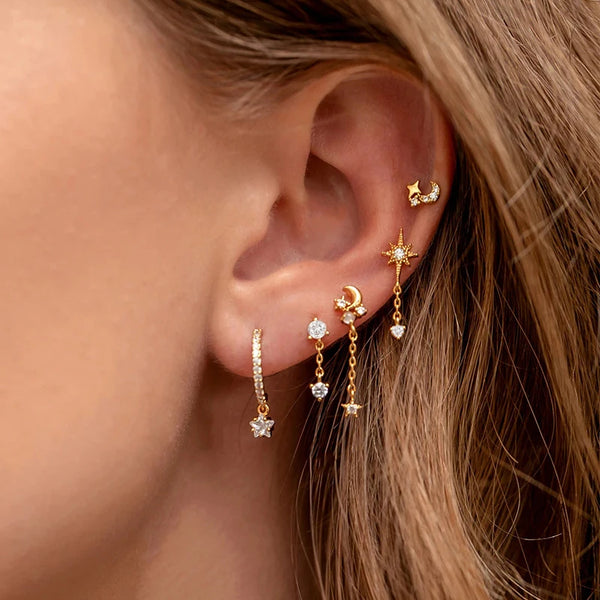 Exquisite Star Chain Dangle Earrings
