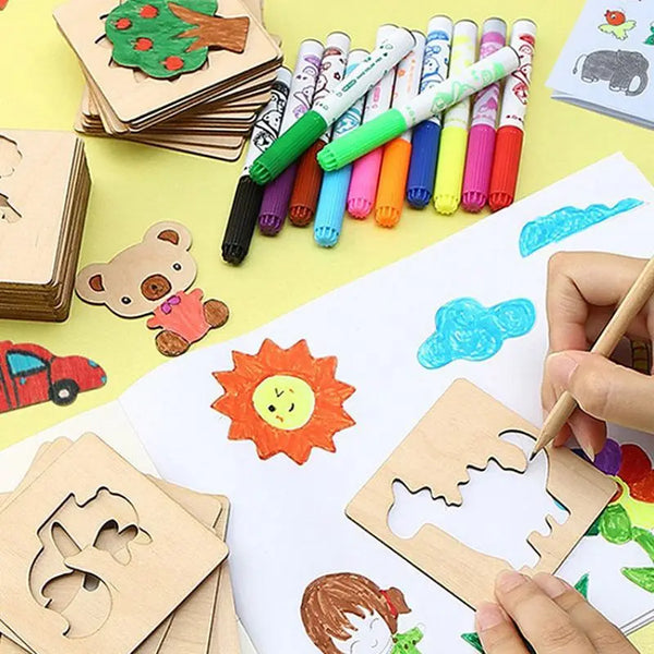 42pcs Wooden DIY Drawing Template