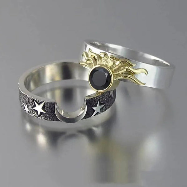 2 PCS/Set Creative Sun Star Combination Ring