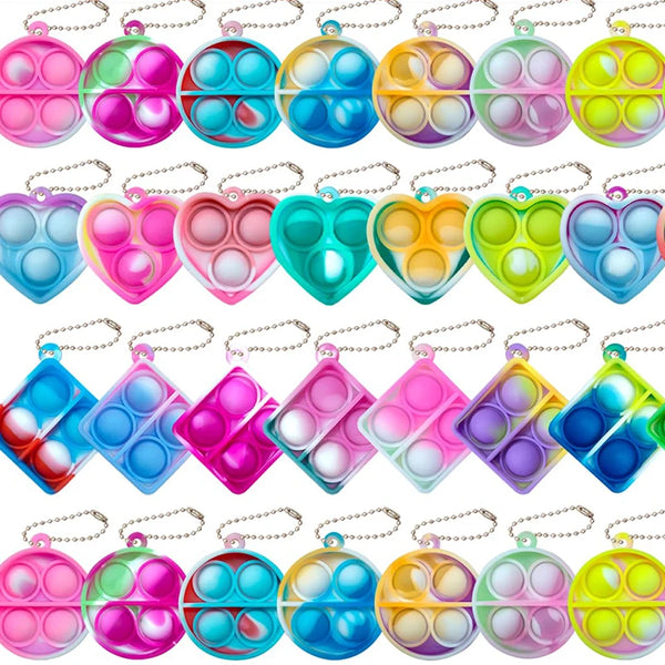 20PCS Mini Pop Fidget Keychain Stress Relief Toys