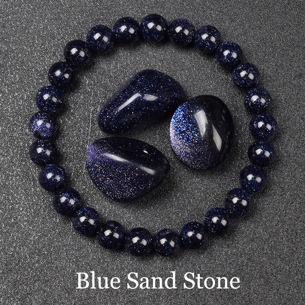 Blue Sandstone Beads Bracelet