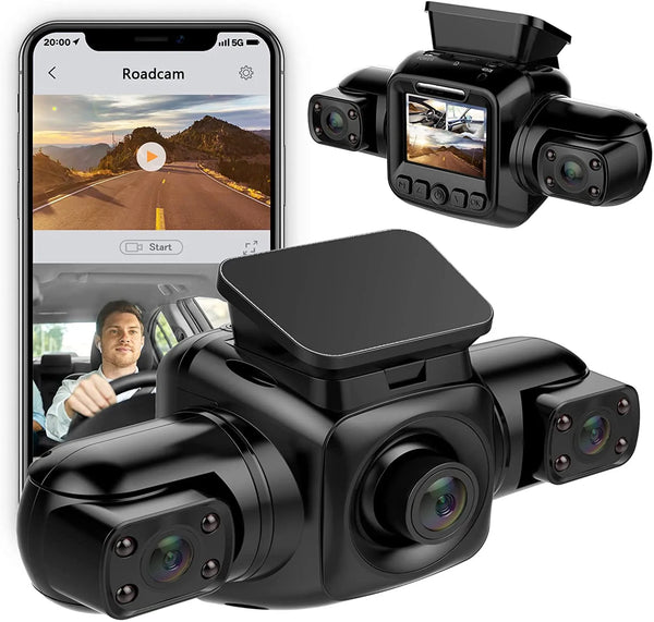 3 Channel Dash Cam 3 Cameras 1080P Dashcam