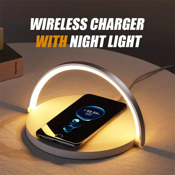 Multifunction Wireless Charger Pad Stand LED Desk Table Lamp