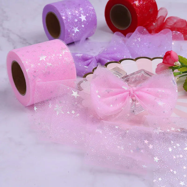 Illusory Rainbow Sequin Chiffon Organza Ribbon