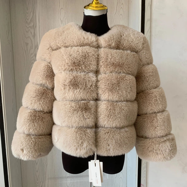 Women's Fashion faux fur coat