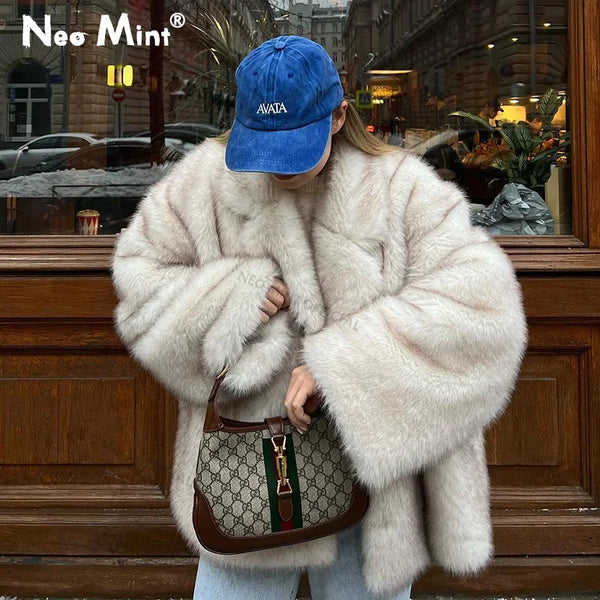 Neo Mint Winter Ins Hot Fashion Girls Fur Coat