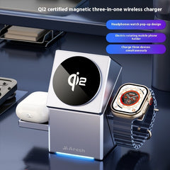 Three-in-one Magnetic Rotating Rubik's Cube Wireless Charger