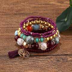 Bohemian Style Beaded Bracelet Tassel Life